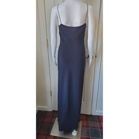 Tahari Dress Maxi Plunging Neckline Thigh Slit Cocktail Party Wedding Formal - Picture 6 of 8